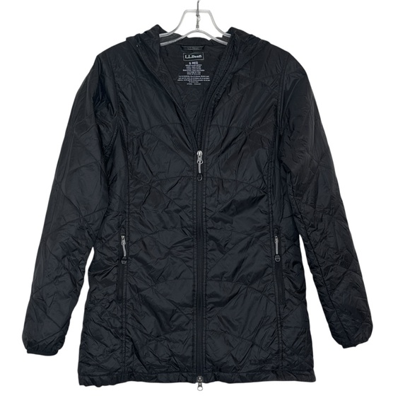 LL Bean Women's Primaloft Packaway Hooded Jacket Black Small - Picture 2 of 7